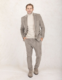  Slim Fit Velours Blazer Dinick in Beige