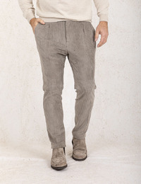 Regular Fit Velours Kostuumbroek Dicliffer in Beige