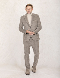 Regular Fit Velours Kostuumbroek Dicliffer in Beige