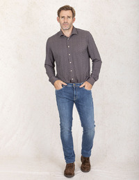 Blue Industry slim fit hemd bruin