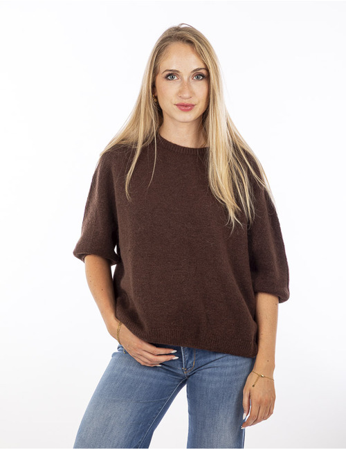 Amelie Amelie lange mouw pull bruin