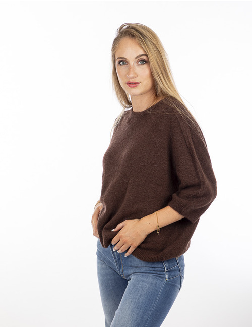 Amelie Amelie lange mouw pull bruin
