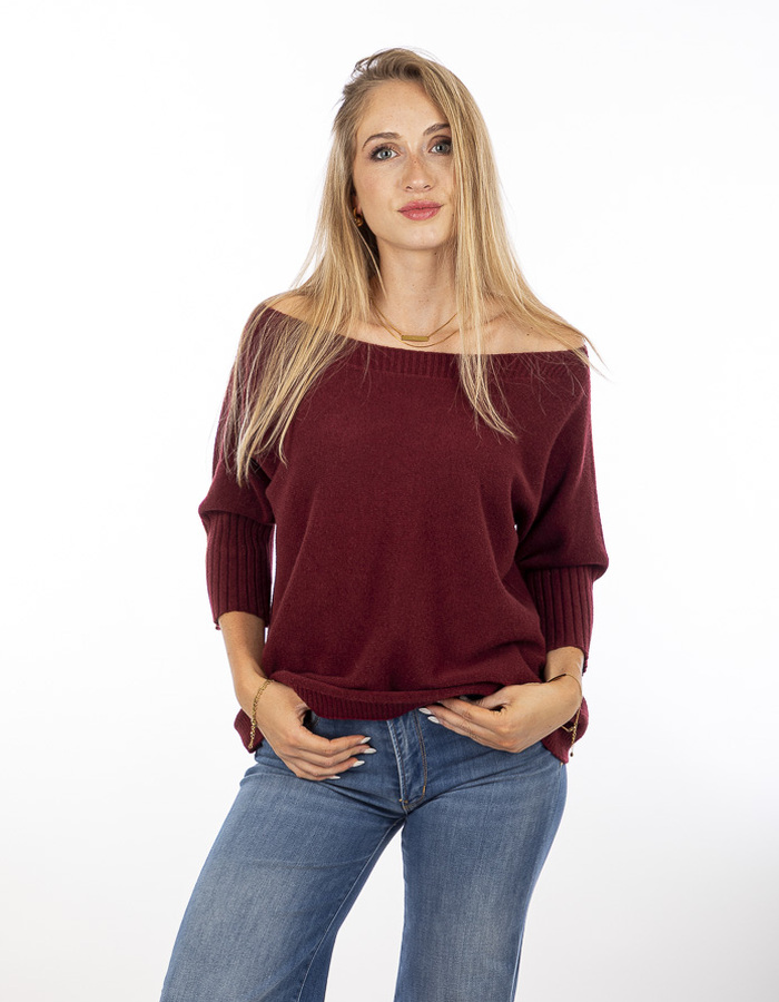 Amelie Amelie lange mouw pull bordeaux