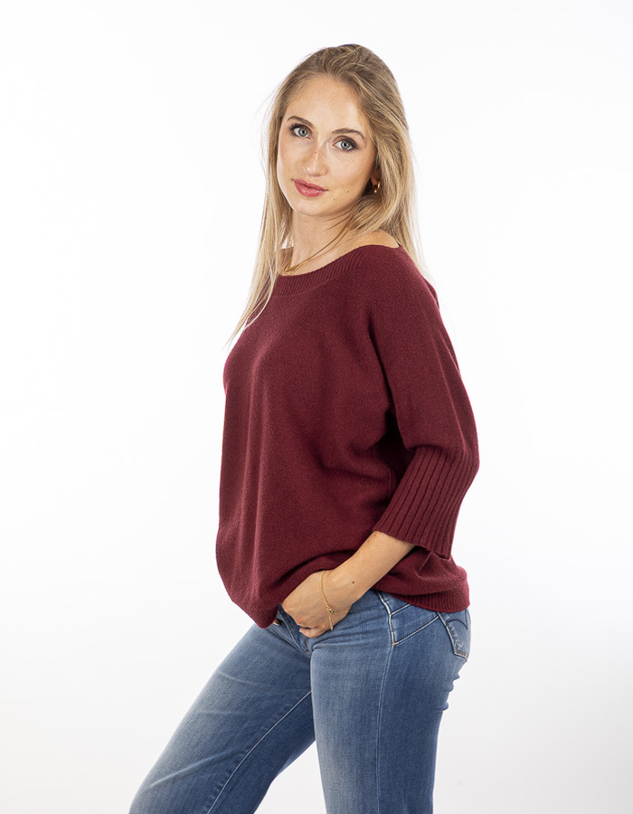 Amelie Amelie lange mouw pull bordeaux