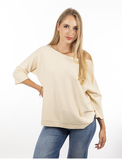 Amelie Amelie lange mouw pull ecru