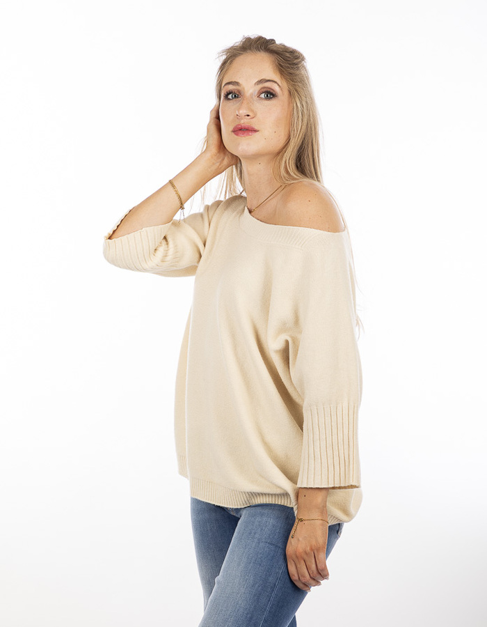 Amelie Amelie lange mouw pull ecru