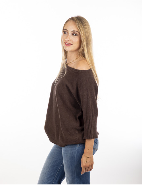 Amelie Amelie lange mouw pull bruin