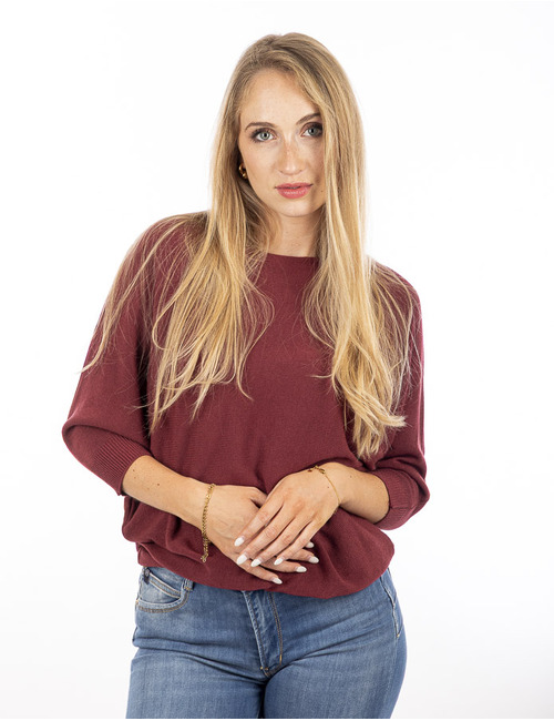 Amelie Amelie lange mouw pull bordeaux