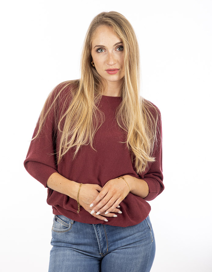 Amelie Amelie lange mouw pull bordeaux