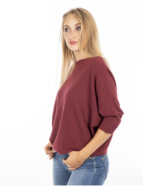 Amelie Amelie lange mouw pull bordeaux