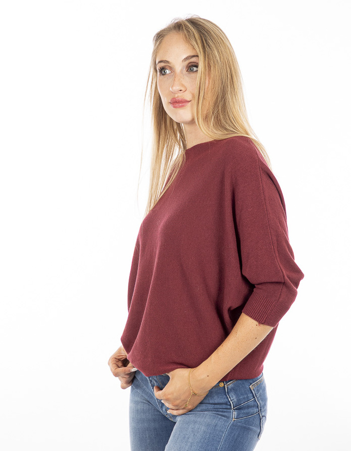 Amelie Amelie lange mouw pull bordeaux