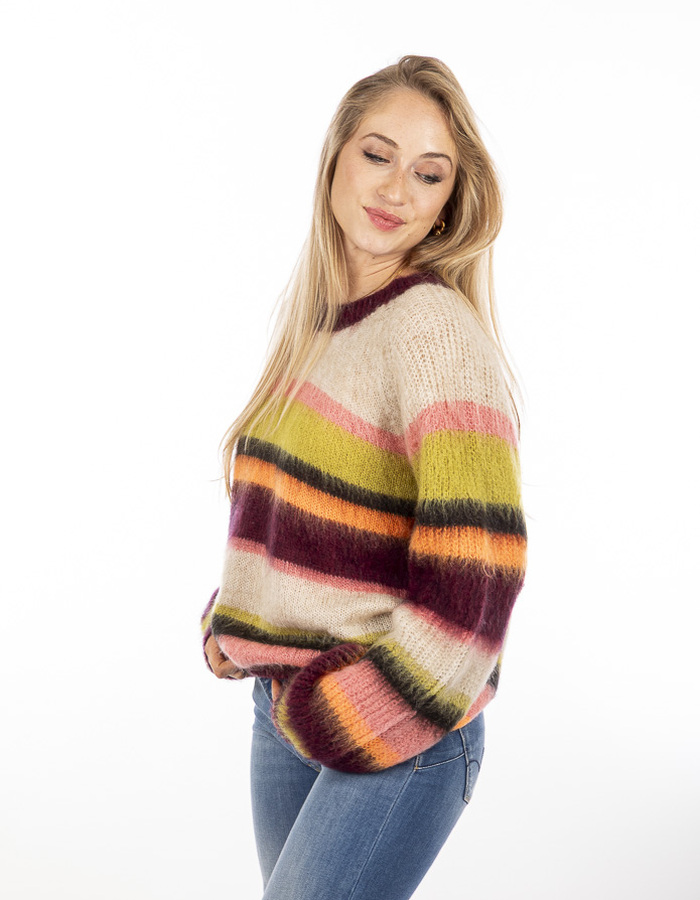 Amelie Amelie lange mouw pull bruin