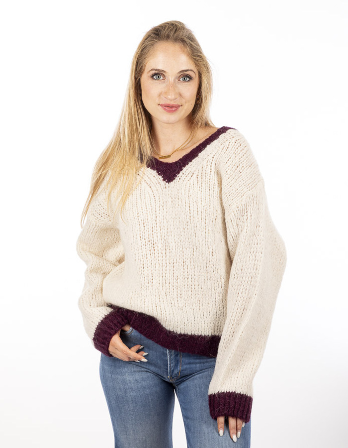 Amelie Amelie lange mouw pull wit