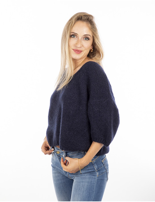 Amelie Amelie korte mouw pull navy