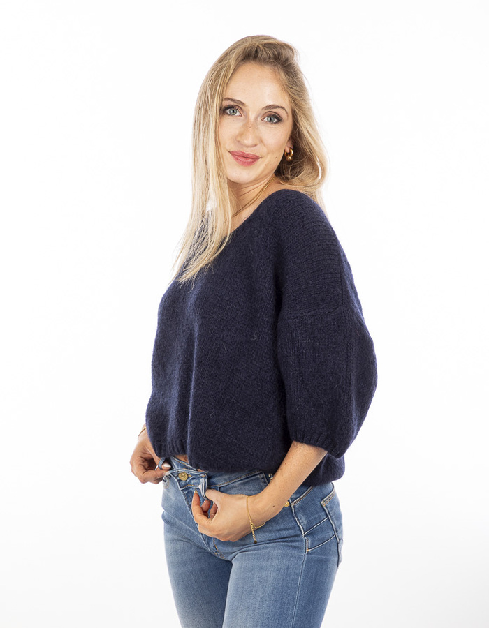 Amelie Amelie korte mouw pull navy