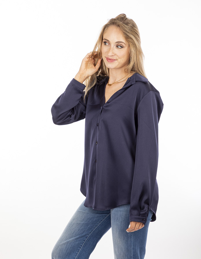 Amelie Amelie lange mouw bloes navy