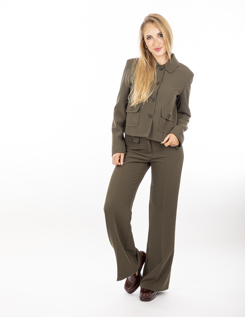 Amelie Amelie geklede broek kaki