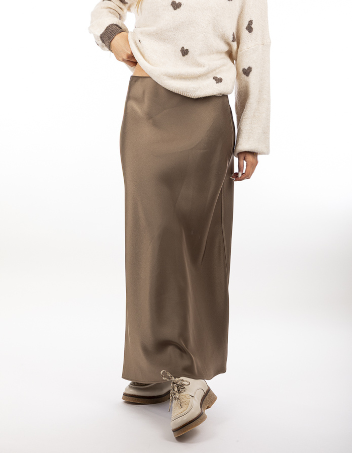 Amelie Amelie lange rok taupe