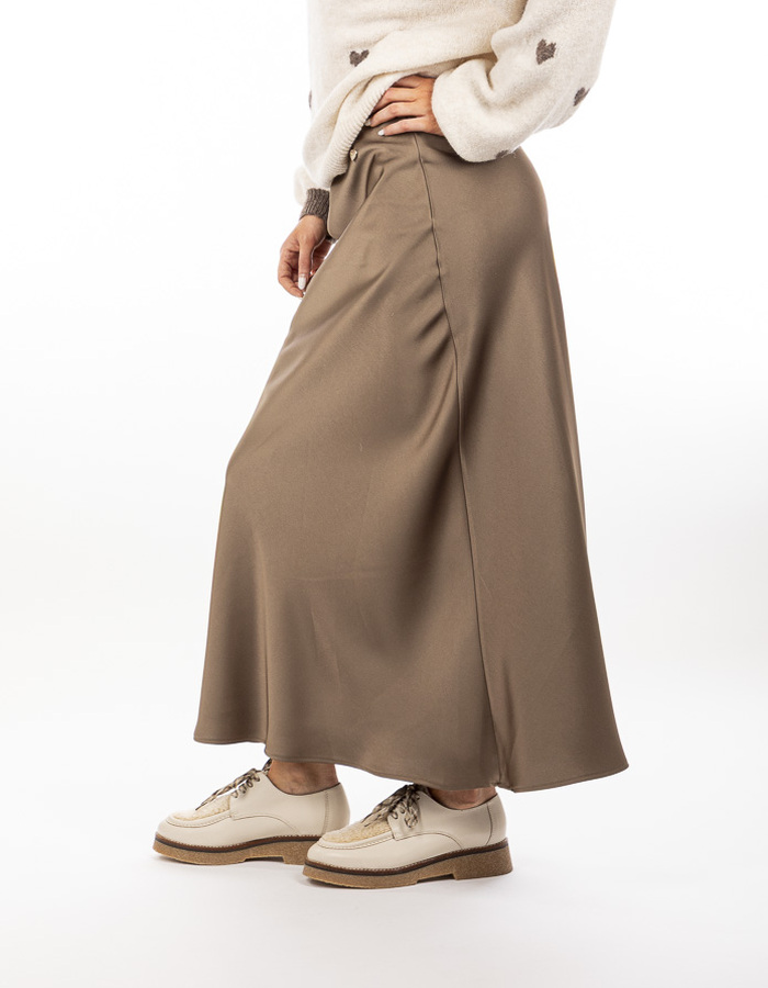 Amelie Amelie lange rok taupe
