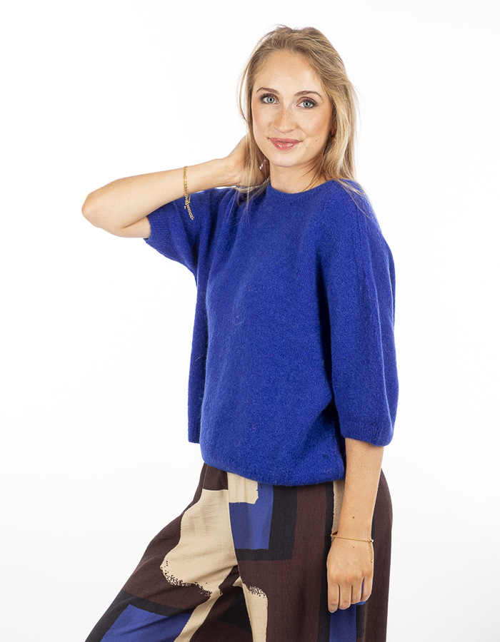 Amelie Amelie korte mouw pull blauw