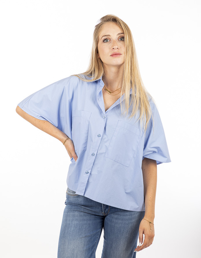 Amelie Amelie lange mouw bloes blauw