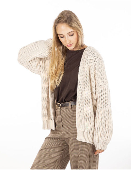 Amelie Amelie lange mouw gilet beige