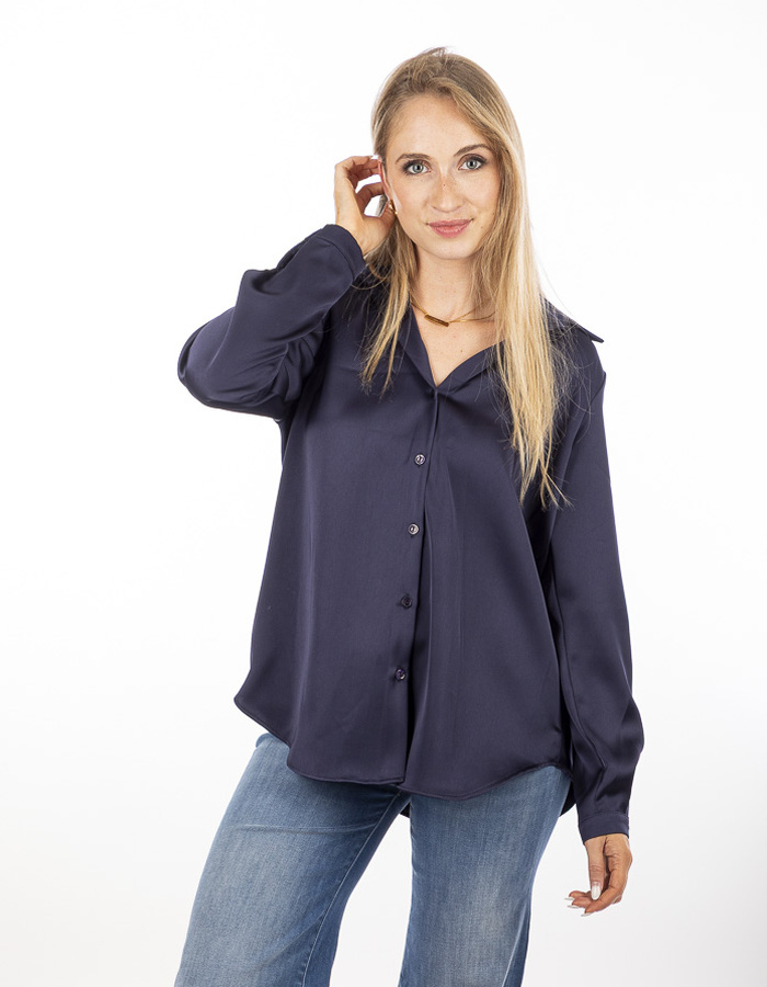 Amelie Amelie lange mouw bloes navy