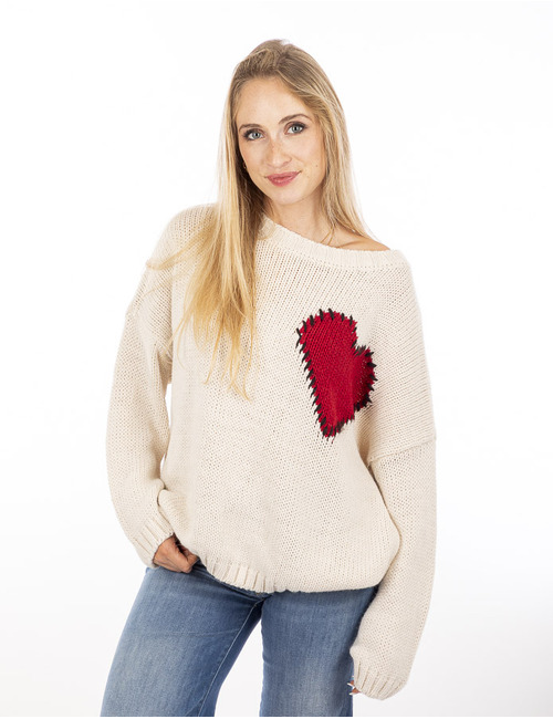 Amelie Amelie lange mouw pull ecru