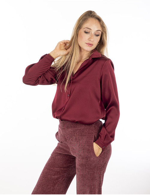Amelie Amelie lange mouw bloes bordeaux