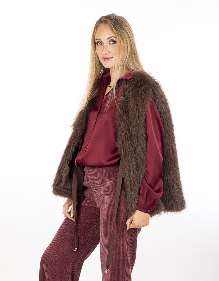 Amelie Amelie gilet bruin
