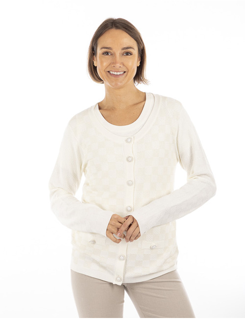 Leo & Ugo twinset gilet wit
