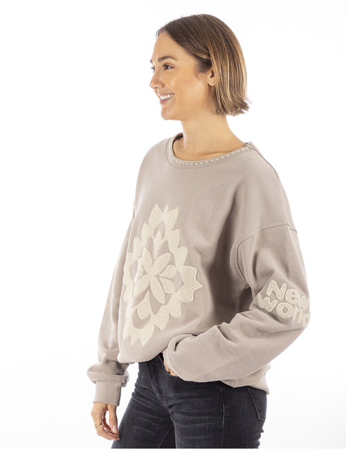 Grace lange mouw sweater bruin