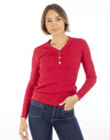 Leo & Ugo pull met v-hals rood