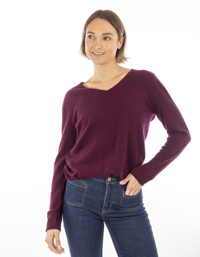 Herzen's lange mouw pull bordeaux