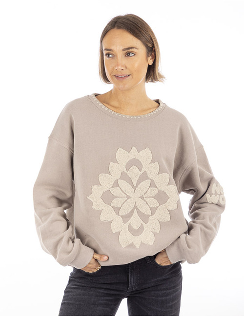 Grace lange mouw sweater bruin