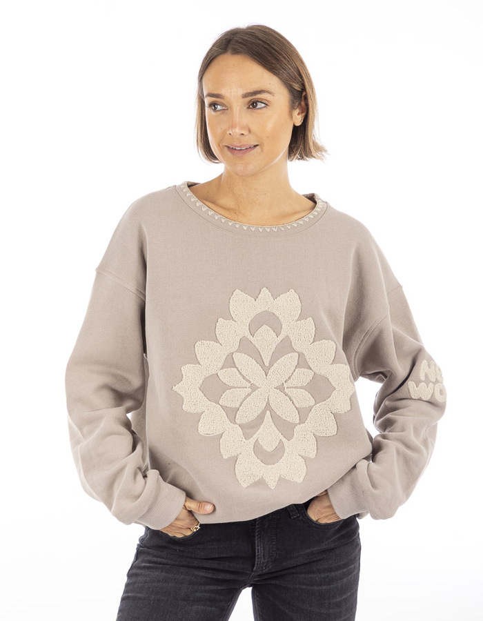 Grace lange mouw sweater bruin