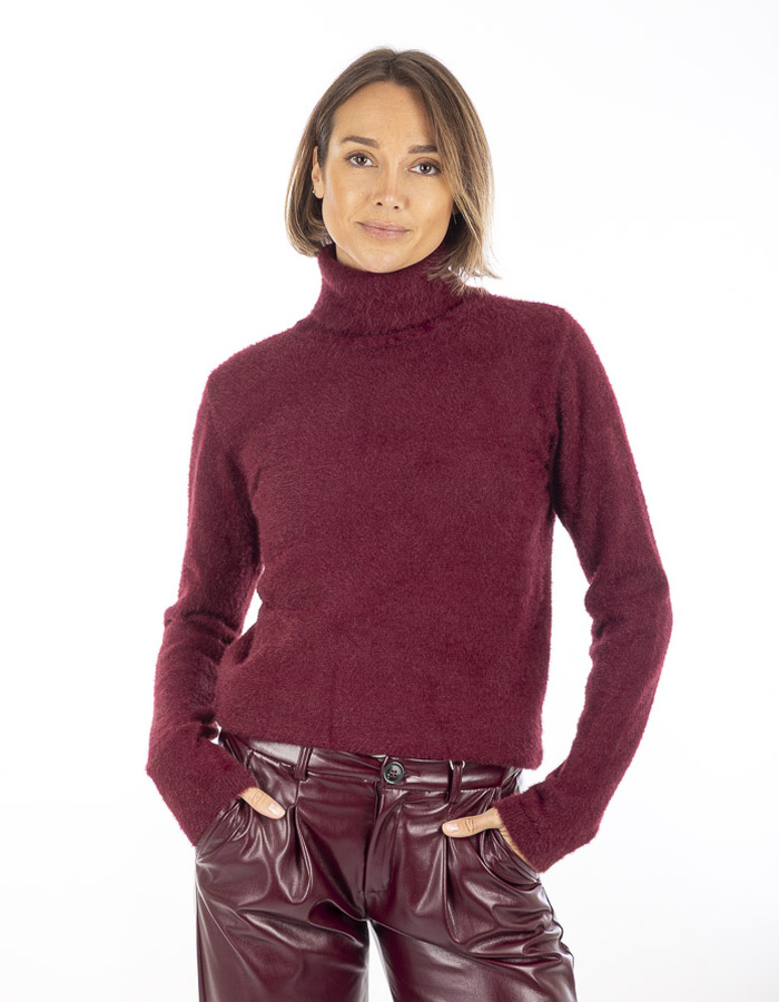 Senso pull rolkraag bordeaux