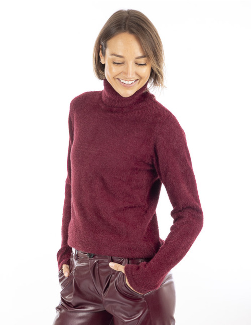 Senso pull rolkraag bordeaux