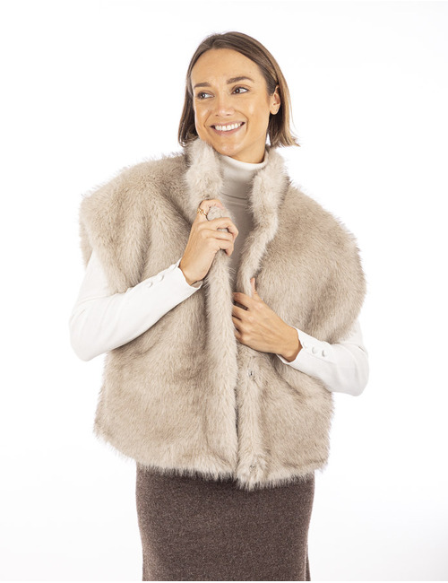 Neo Noir gilet zonder mouw beige