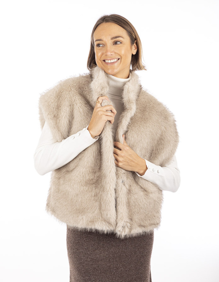 Neo Noir gilet zonder mouw beige