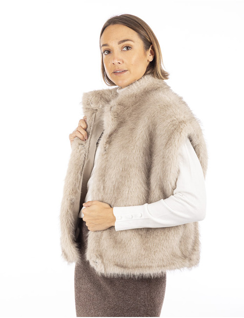 Neo Noir gilet zonder mouw beige