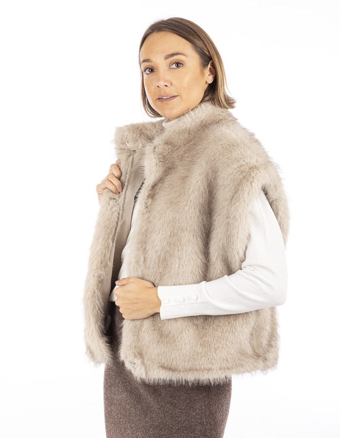 Neo Noir gilet zonder mouw beige