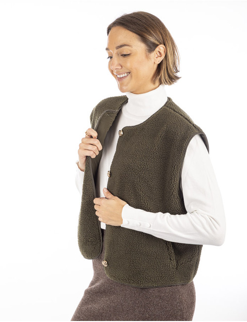 Neo Noir gilet zonder mouw kaki