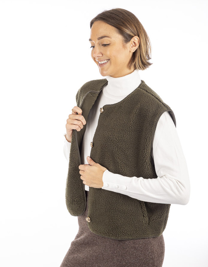 Neo Noir gilet zonder mouw kaki