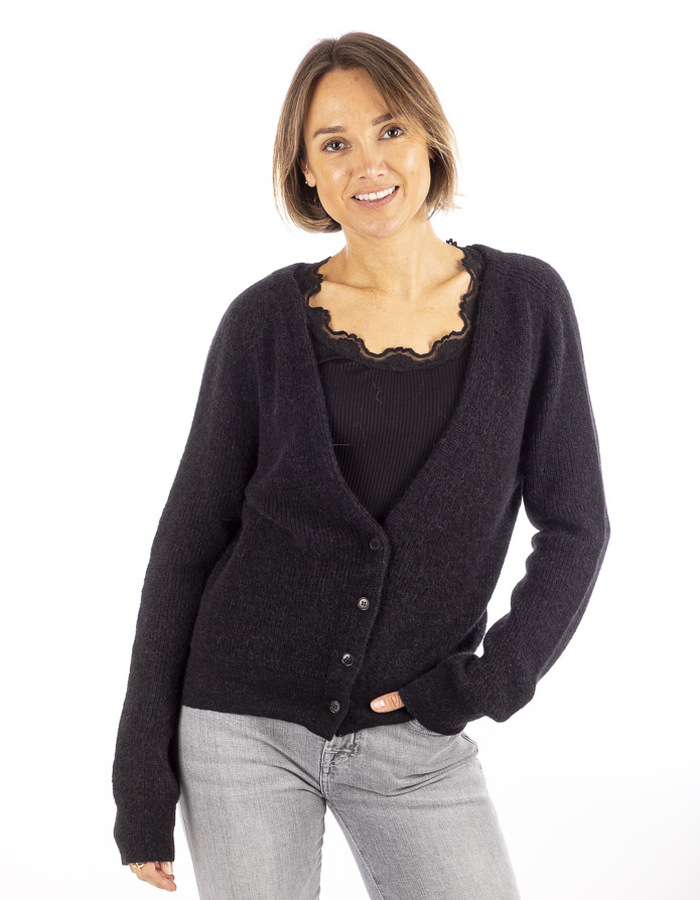 Drykorn lange mouw gilet zwart