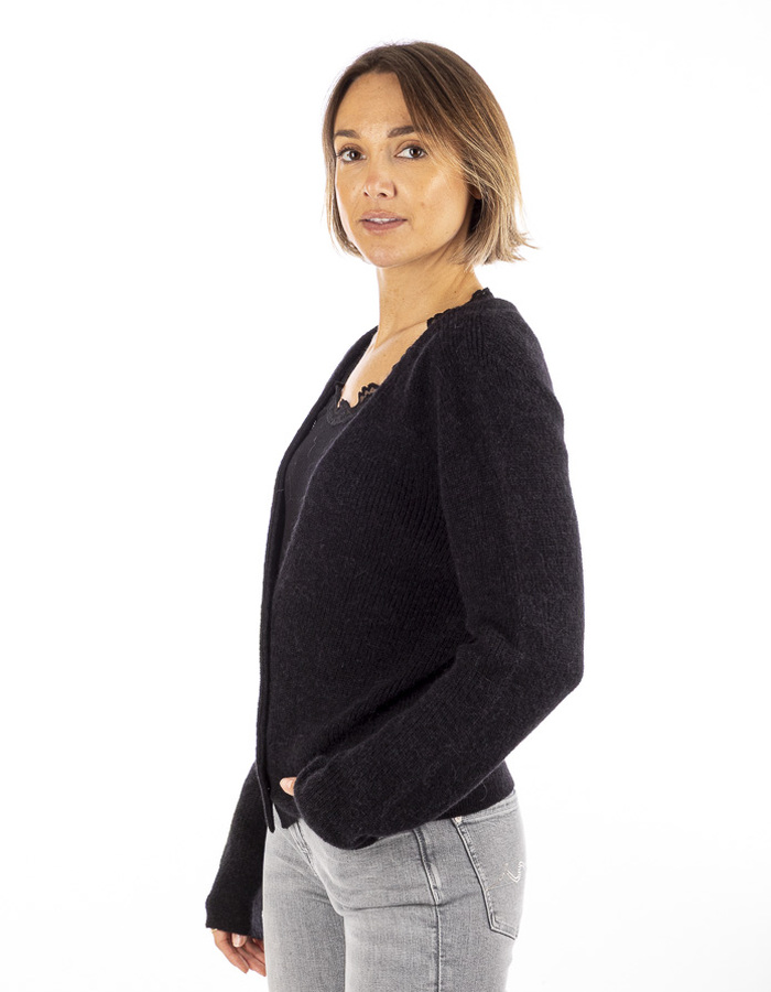 Drykorn lange mouw gilet zwart