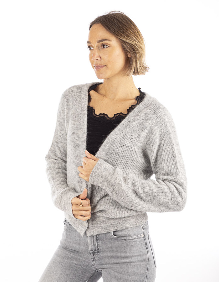 Drykorn lange mouw gilet grijs