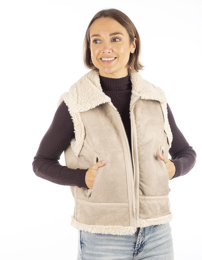 Aimee The Label gilet zonder mouw grijs