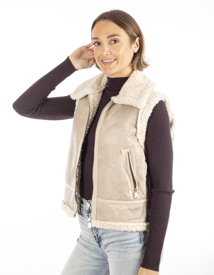 Aimee The Label gilet zonder mouw grijs