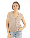Aimee The Label gilet zonder mouw beige